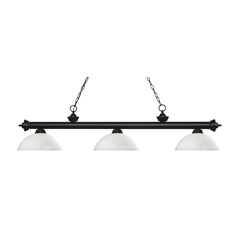 Chevelle 3 - Light Bowl Pendant, Matte Opal, Matte Black