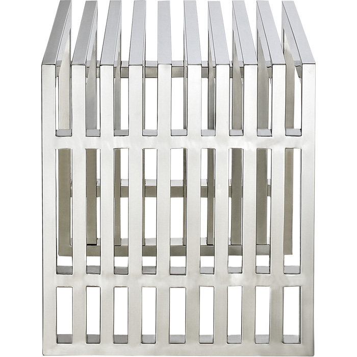 Gridiron Small Silver Stainless Steel Multi-Purpose Bench with Storage