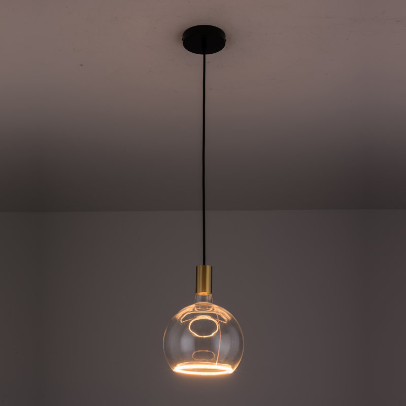 Akers 1 - Light Single Pendant, Black/Gold