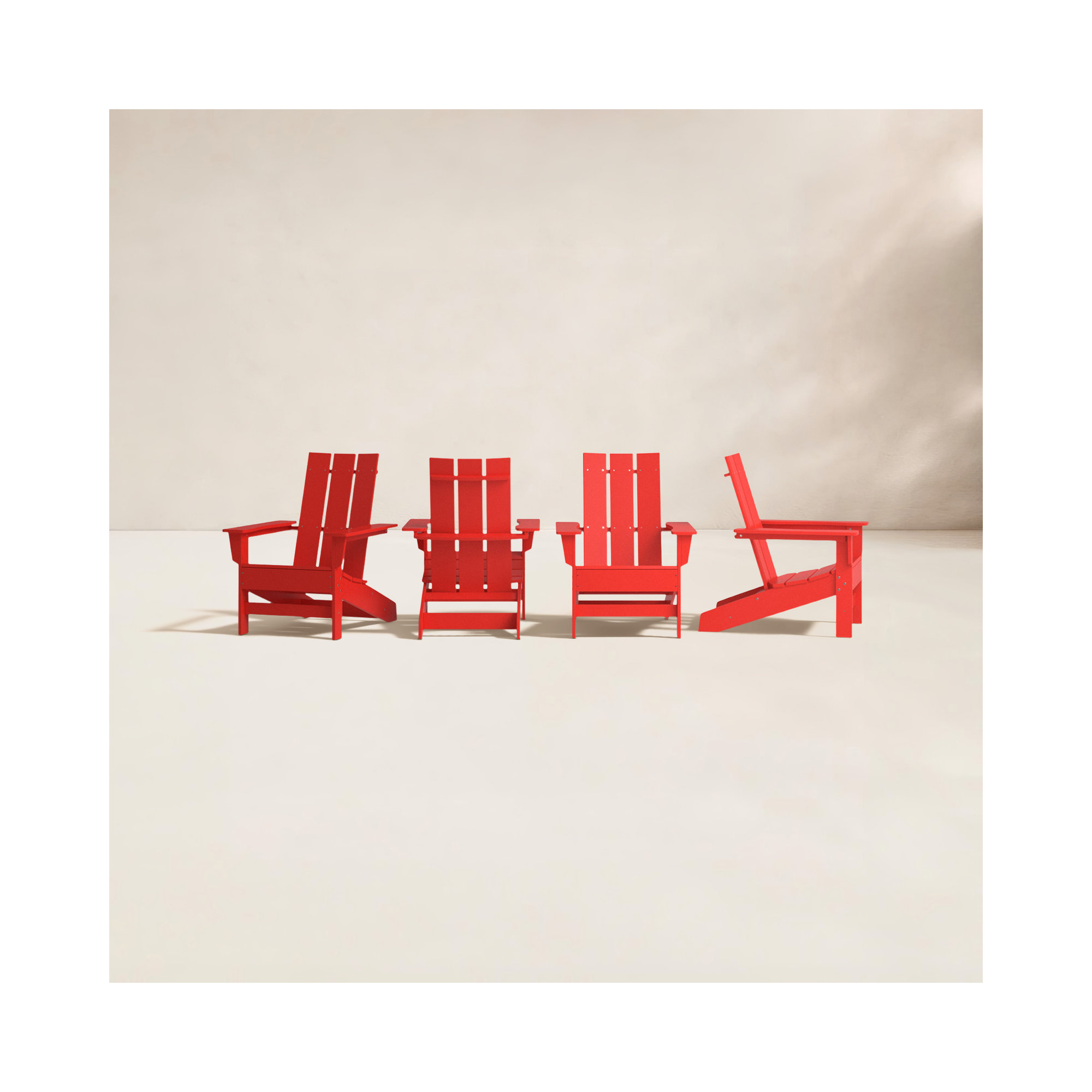 Ratcliff Outdoor Adirondack Set, Bright Red