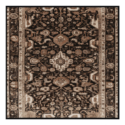 Machine Washable Persian Brown Area Rug