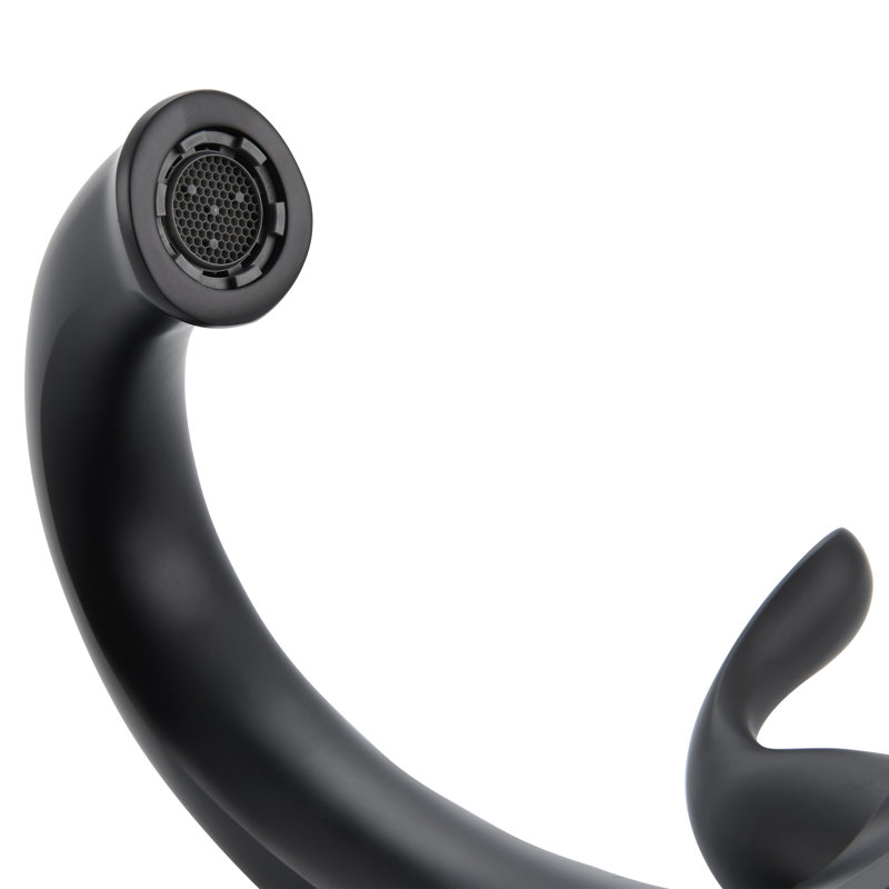 Matte Black Double Handle Bathroom Faucet with Drain Assembly
