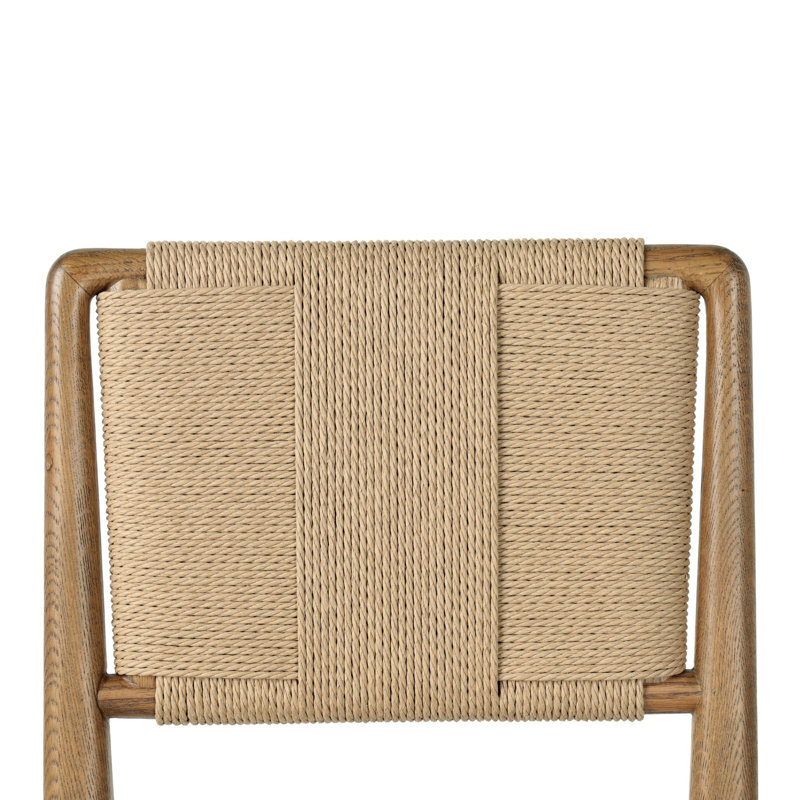 ROTHLER Upholstered Bar Stool with Solid Wood Frame, Tan Ash, Maestro Camel/Genuine Leather, Bar Stool (31” Seat Height)
