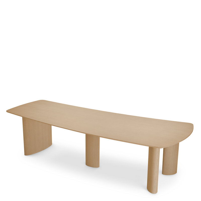 Dining Table Bergman L Natural Oak Veneer - Legs Set Of 3, Oak Wood