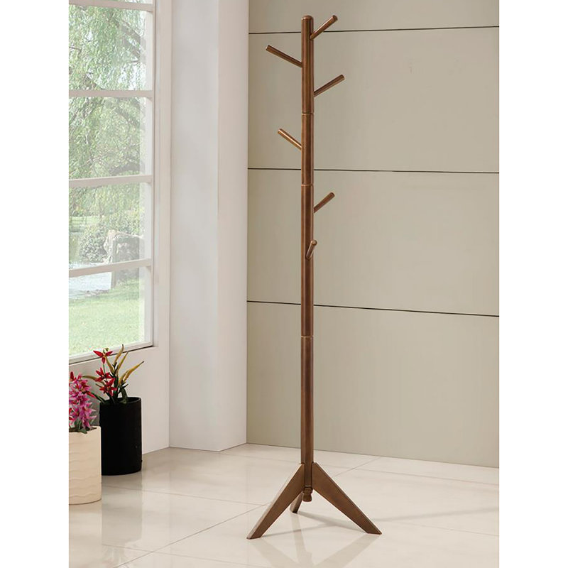 6-Hook Coat Rack, Walnut