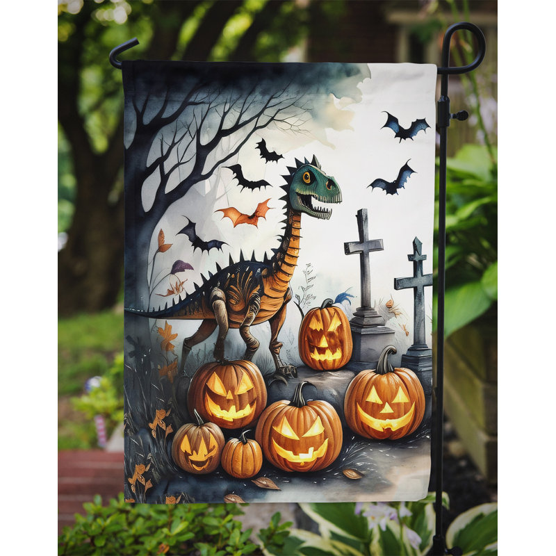 Dinosaurs Spooky Halloween Garden Flag
