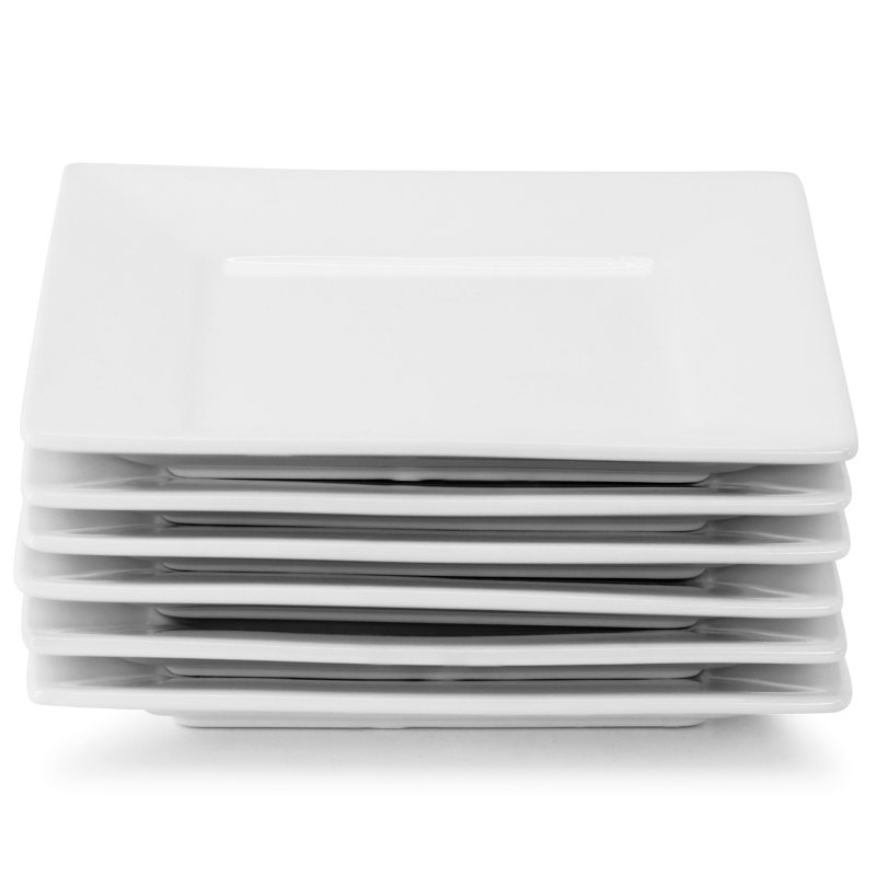Assiette à salade ou à dessert en grès 4 po, ensemble de 6
