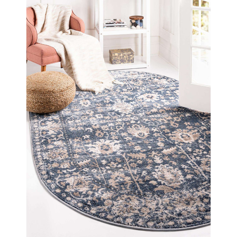 Geddis Ikat Indoor Rug, Round 7'