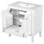 Meuble-lavabo blanc de 30 po avec lavabo, conception rétro - charnières et glissières en métal, rangement spacieux, lavabo en céramique, intérieur en bois véritable,-892802233