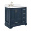 Ensemble de meuble-lavabo simple 36,25 po avec plateau en quartz Abshire-94668884