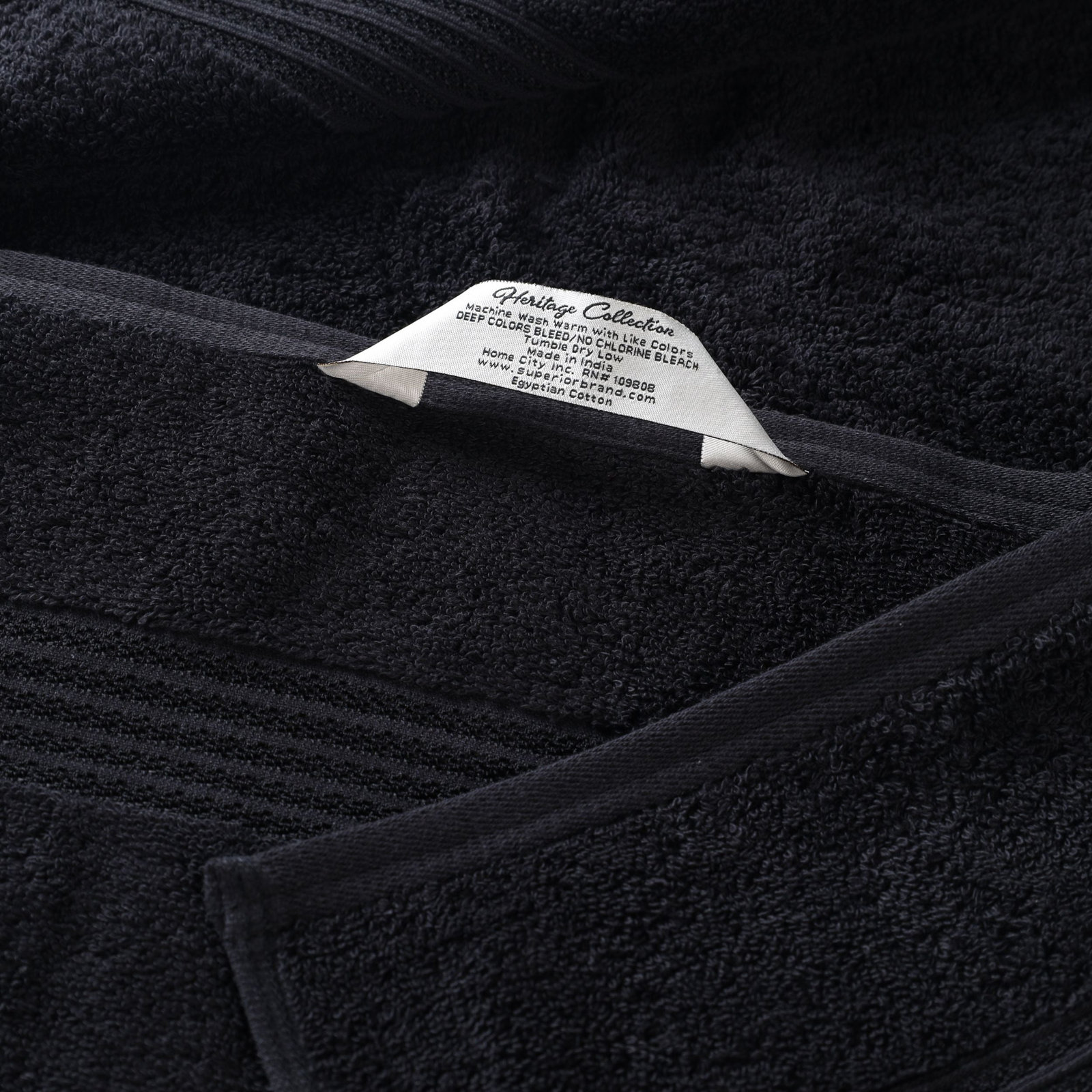 Oleg Egyptian Cotton Washcloth Set, Black