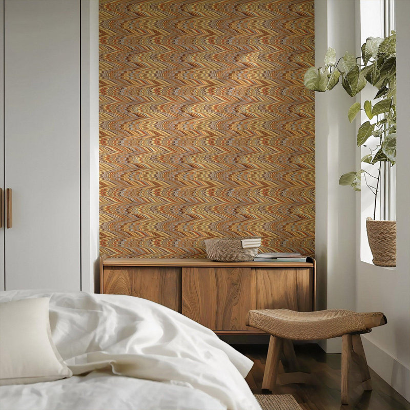 EndPaper - Amber Wallpaper, Non-Pasted, Amber, Faux Grasscloth