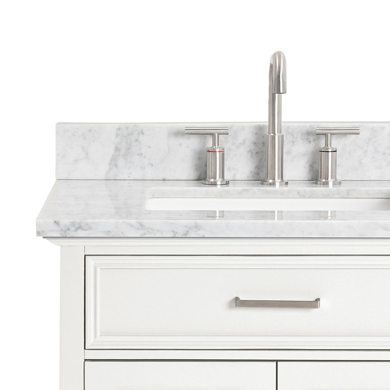 Ensemble de meuble-lavabo simple 43 po Dyllan Bergerac, Gauche, Blanc