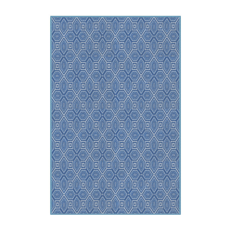 Tapis bleu tissé à la machine, Rectangle 5 pi x 7 pi