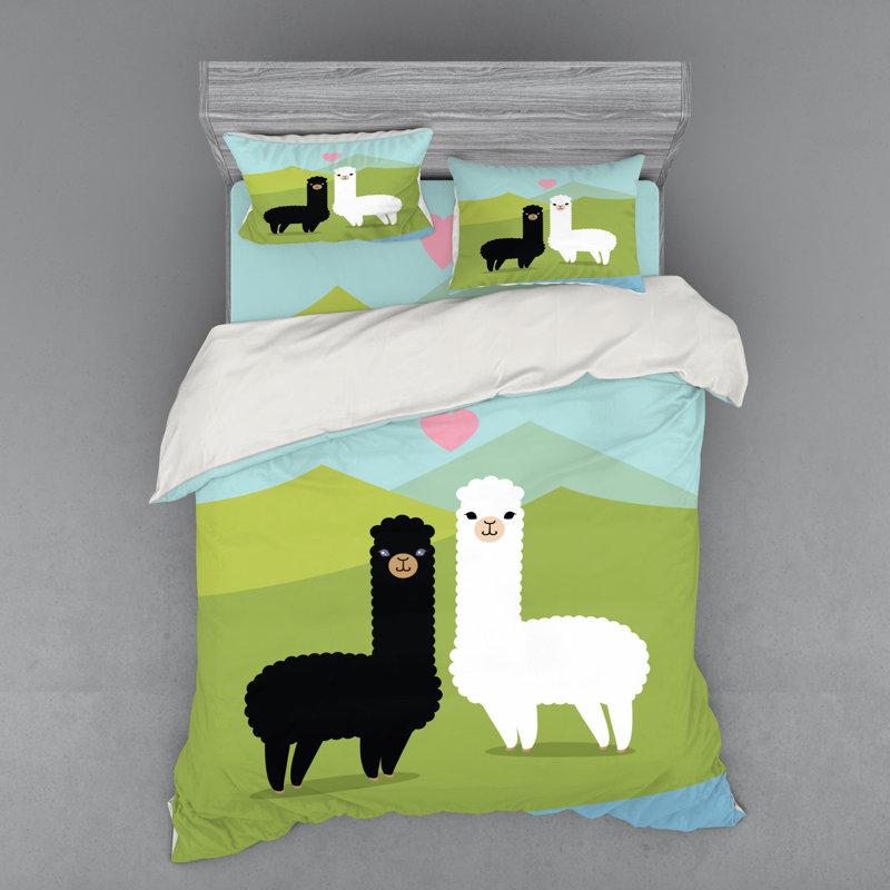 Duvet Cover, Queen Duvet Cover + 3 Additional Pieces, Green/Black