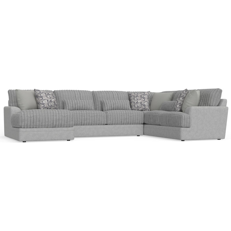 Titan - Canapé modulaire 3 pièces avec sièges confortables et 9 coussins décoratifs inclus, Orienté à droite