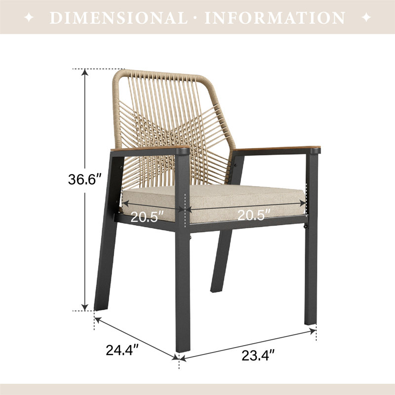 Patio Dining Armchair with Cushion