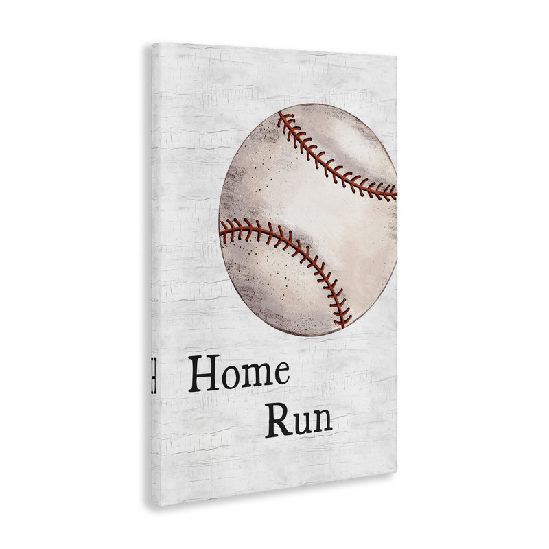 Art mural sur toile Home Run Baseball par JJ Design House LLC, H 45 po x l 30 po