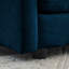 Canapé modulaire en chenille bleu 3 pièces, siège très profond pour le salon, construction en bois surdimensionnée et éponge confortable moderne, revêtement fin à structure solide