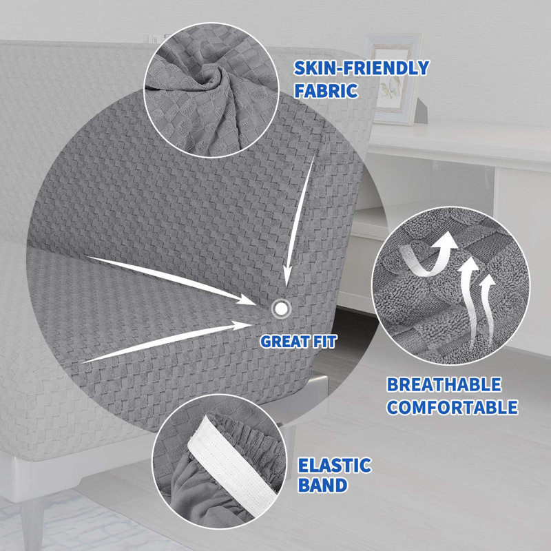 Housse de protection pour canapé sans accoudoirs extensible Jacquard