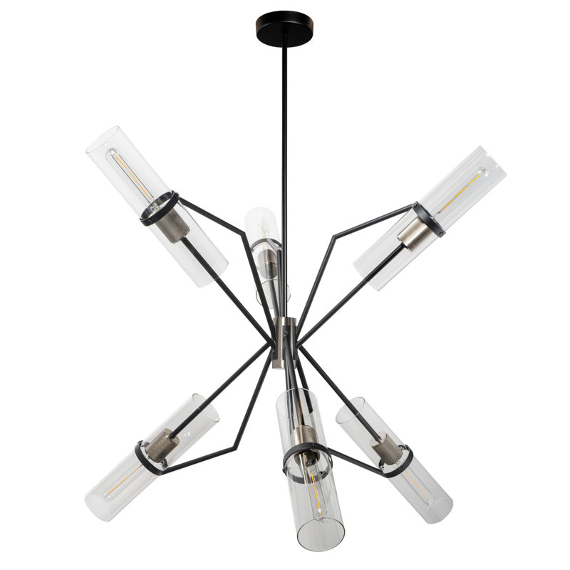 Lustre 6 lumières Eliana Everly, Noir / chrome