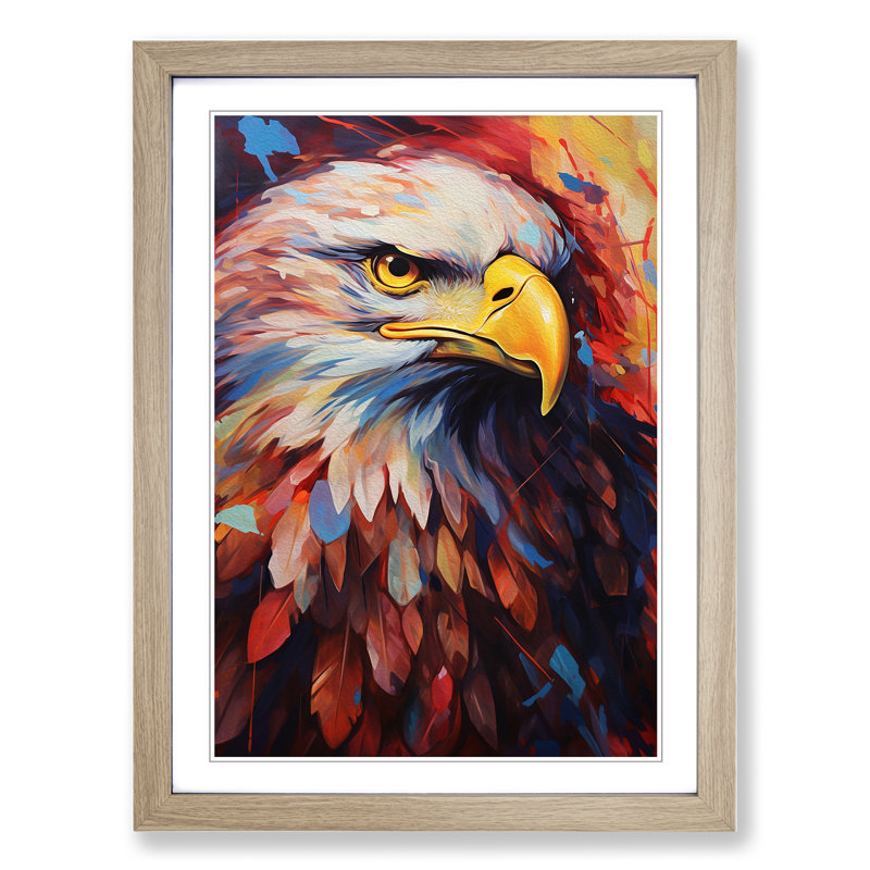 Eagle No.2 - Framed Print, 46cm H x 34cm W, Oak Framed