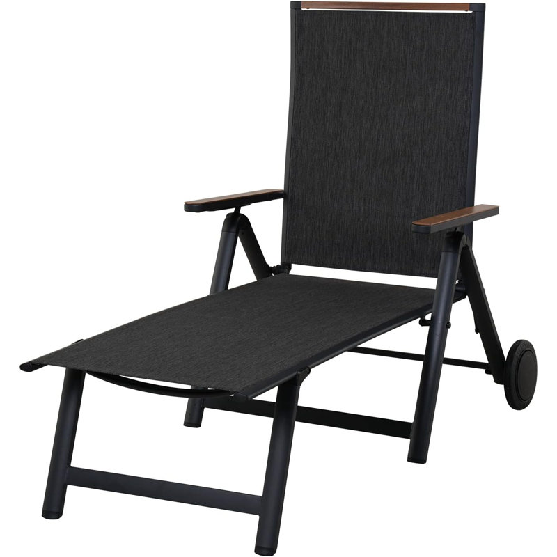 170cm Long Single Chaise, Black