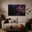 Art mural sur toile Halloween manoir gothique avec chariot et ciel éclipse mauve-1961623999