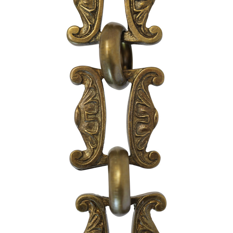 Chaîne ou arrêt de chaîne, Laiton antique, H 36 po x l 1,18 po x P 0,16 po