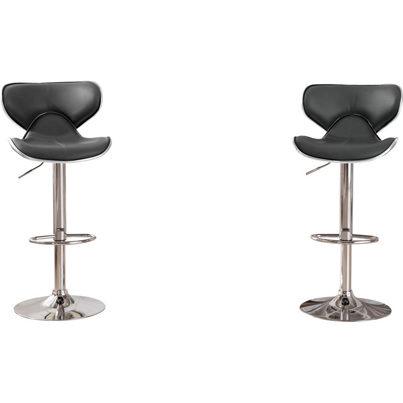 Leopoldo Swivel Upholstered Adjustable with Metal Frame, Dark Gray