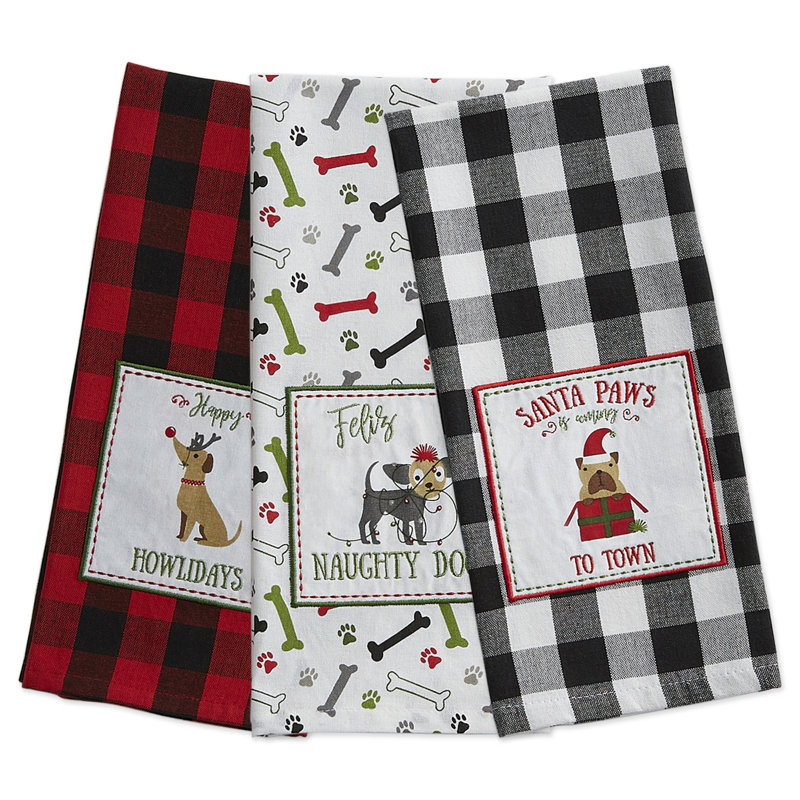 Ensemble de serviettes de thé orné 3 pièces