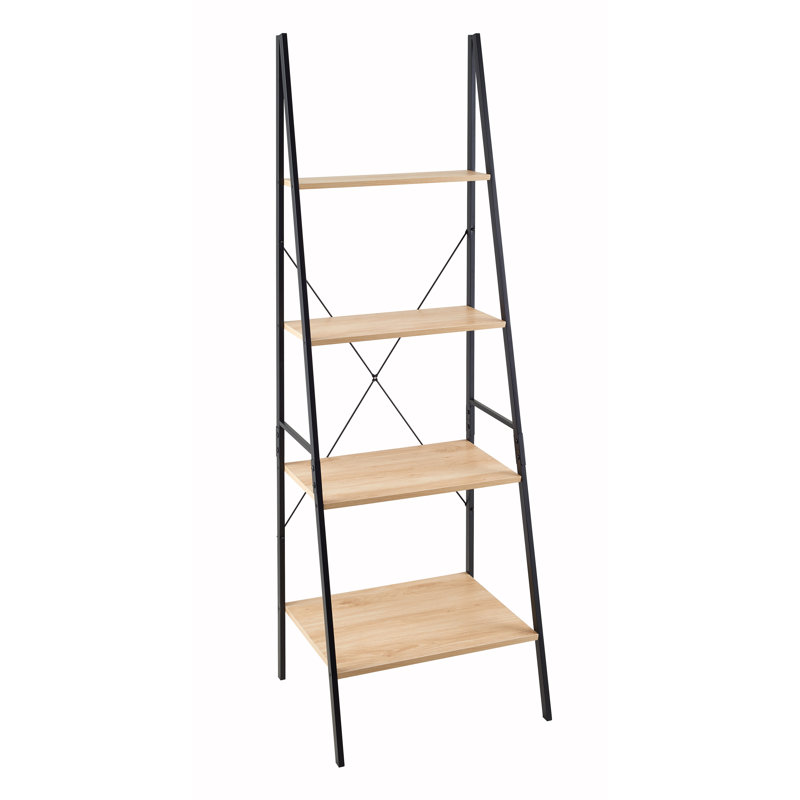 ClosetMaid Industrial 4-Tier Ladder Bookcase, Natural