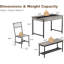 4-Piece Dining Table Set for 4 People,Rectangular Kitchen Table Set with 2 Chairs & 1 Bench,Double Side Drawers, for Dining Room,Kitchen,Restaurant,Yard-1800284