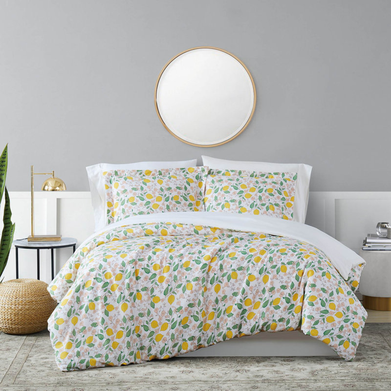 Brooklyn Loom Verbena Cotton Floral Duvet Cover, King Duvet Cover + 2 Shams