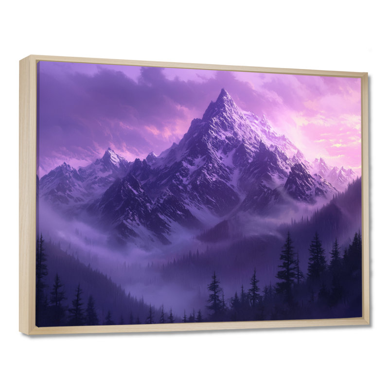 «Graydin Misty Peaks In The Twilight I - Mountains», art encadré, H 12 po x l 20 po, Reproduction avec cadre flottant