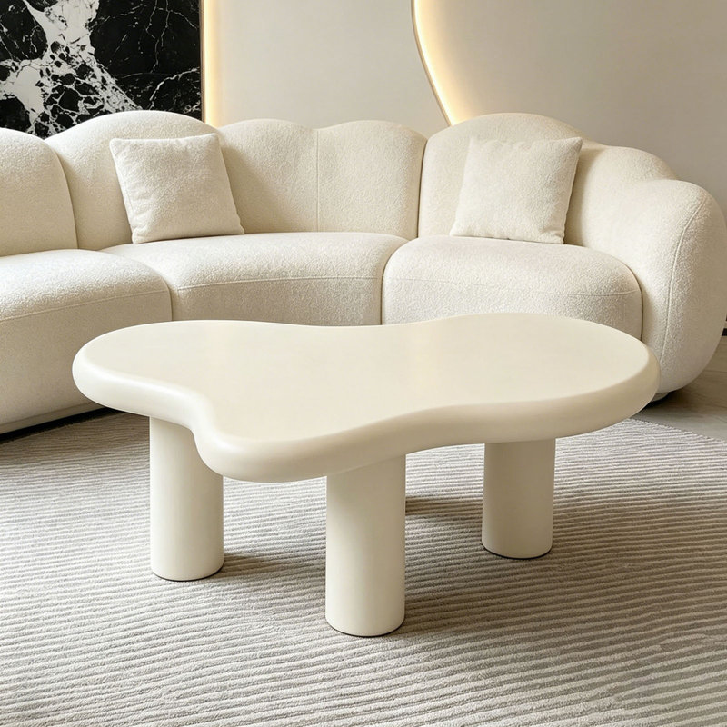 Table basse Cloud, table basse moderne en bois pour le salon, tables d'appoint avec 3 pieds, petites tables de thé pour le balcon, le patio, la chambre à coucher
