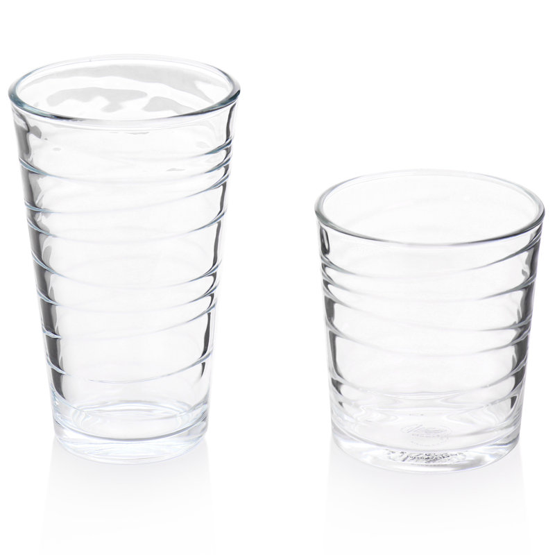 Gibson Home 16 Piece Swirl Clear Assorted Glassware Set