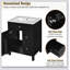 Meuble-lavabo de 24 pouces avec lavabo en céramique, 1 porte à fermeture en douceur, 2 tiroirs à fermeture en douceur et 2 supports de rangement sur la porte-373849386