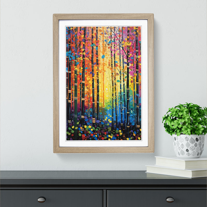 Single Picture Frame Print on Wood, Oak Framed, 34cm H x 25cm W