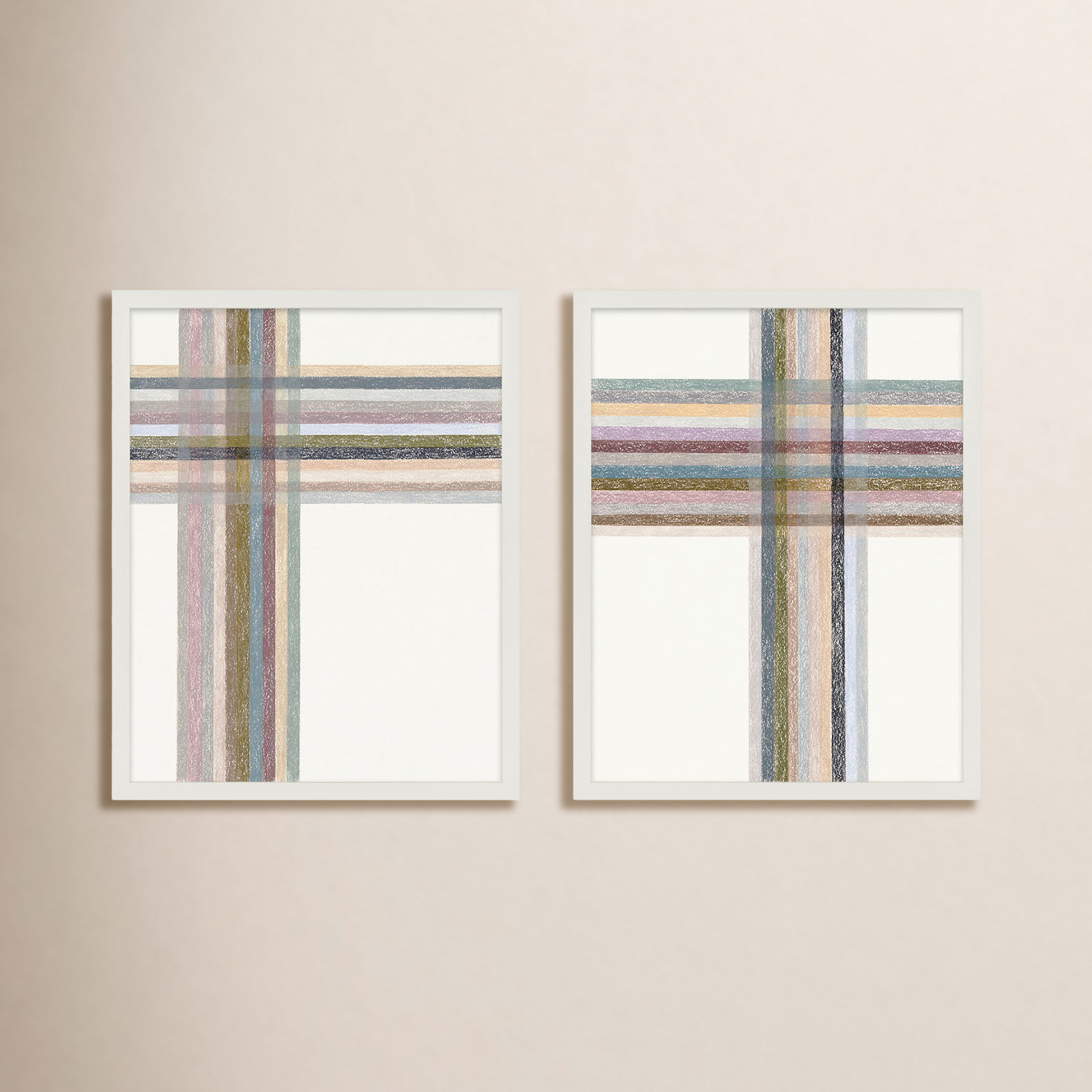 Intersections: Vertical by Beth James, White Framed, 24" W x 30" H