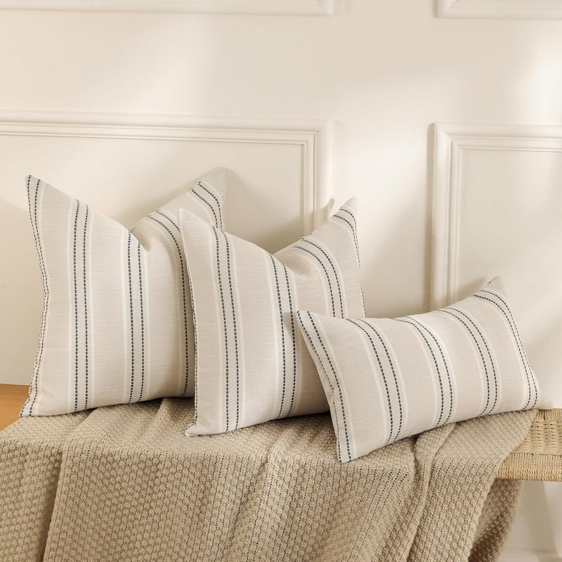 Hand Made Throw Pillow Covers 12X20 Set Of 2 , Grey