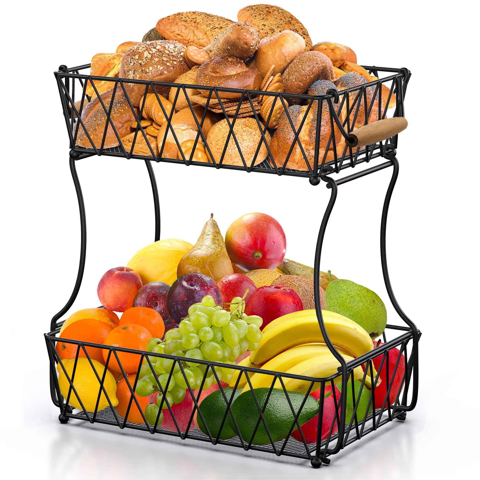 Orren Ellis 3 Tiers Fruit Basket Bowl Vegetables Storage Holder Stand  Kitchen Organizer & Reviews