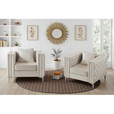 Ensemble de 2 chaises en velours Lyon