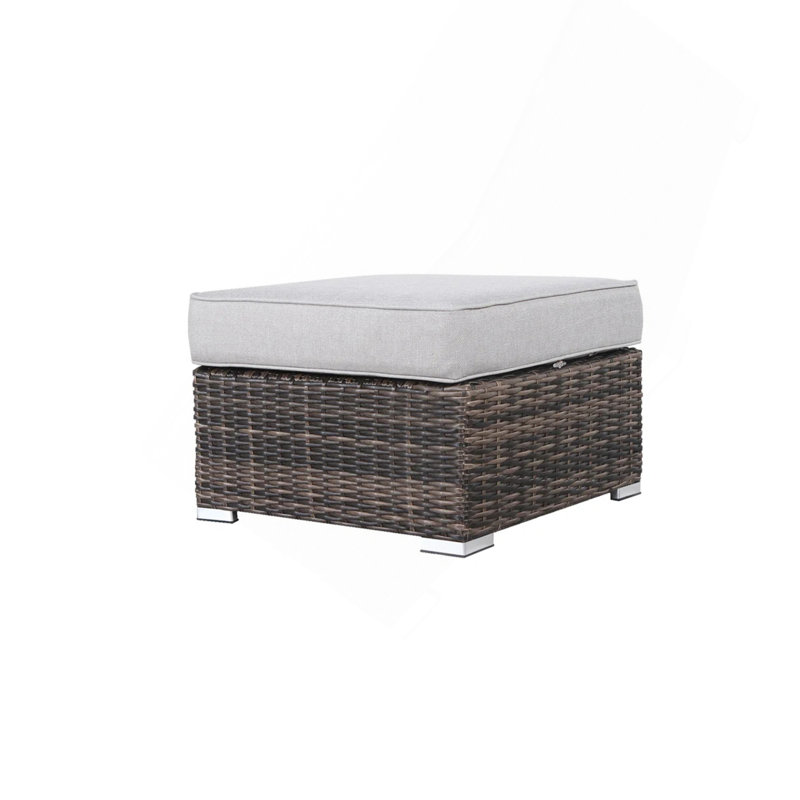 Repose-pieds d'extérieur avec coussin - entièrement assemblé