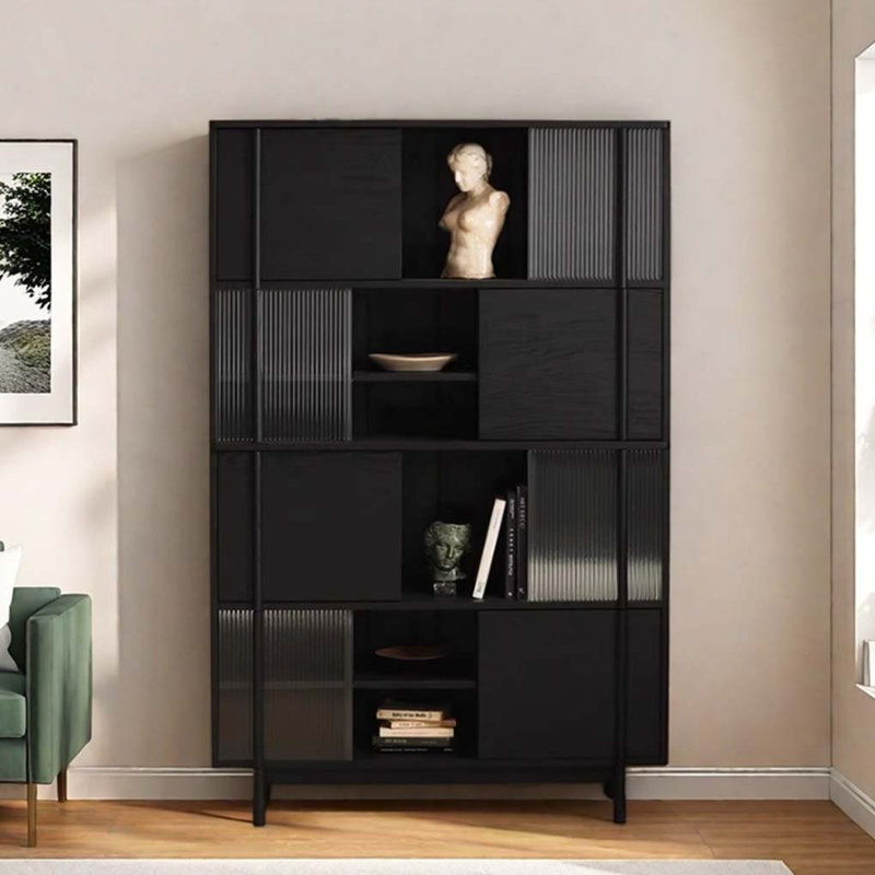 Bibliothèque noire en bois massif