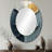 Gold Grey Fleeting Shadows I - Abstract Oval Decorative Mirror On Metal-1832784624