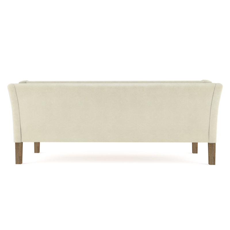 Charlton Flared Shelter-Arm Sofa, Plush Velvet Oyster, Dark Brown, 31" H x 108" W x 33" D