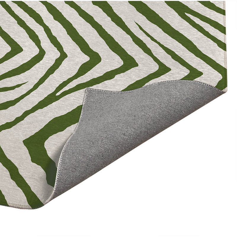 Tapis de cuisine Zebra, Rectangulaire 4 pi x 6 pi, Vert olive