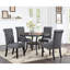 Chaises de salle à manger contemporaines gris anthracite de 2 places assises avec dossier rembourré