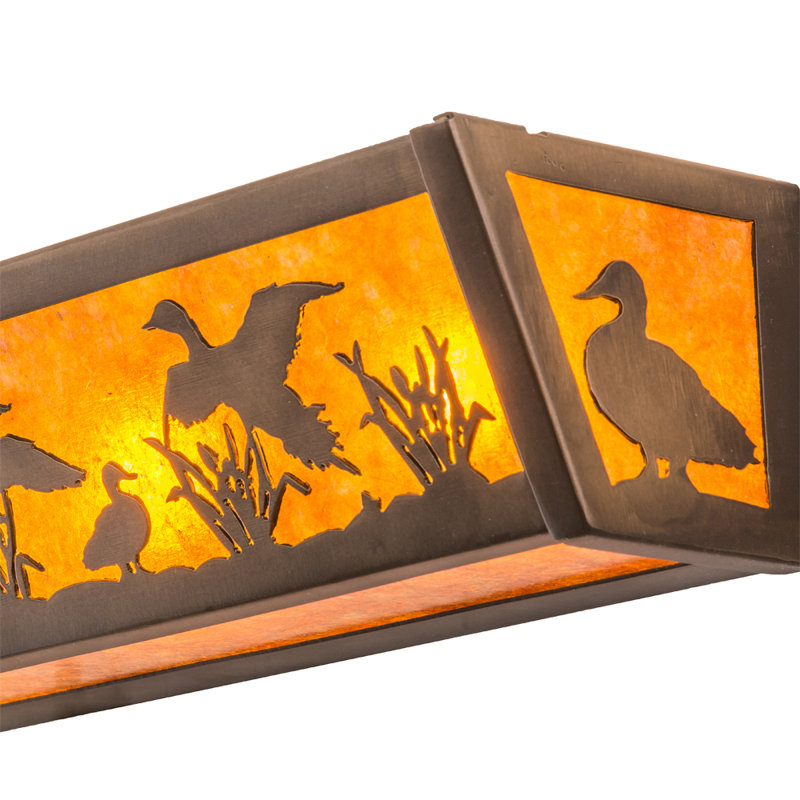 Rustic Lodge 4 - Light Bath Bar, Antique Copper, Amber